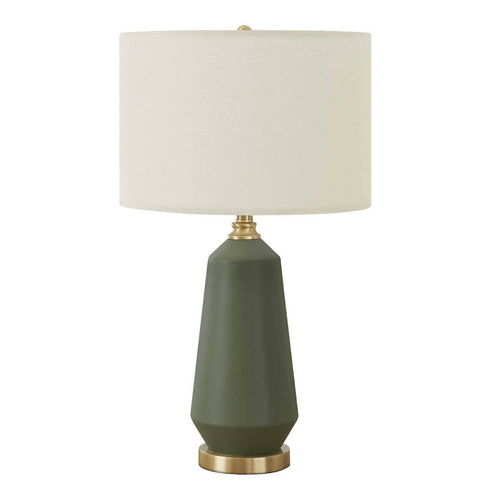 Cylinder Table Lamp with Ivory Shade 26" - Green