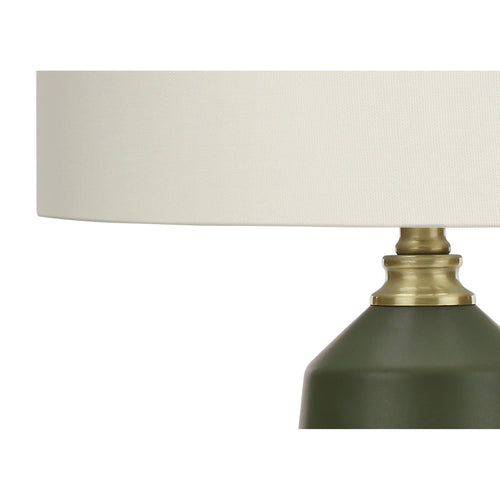 Cylinder Table Lamp with Ivory Shade 26" - Green