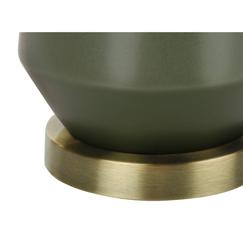 Cylinder Table Lamp with Ivory Shade 26" - Green