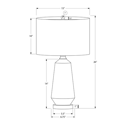 Cylinder Table Lamp with Ivory Shade 26" - Green