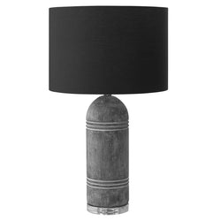 Cylinder Table Lamp with Black Shade 28" - Grey
