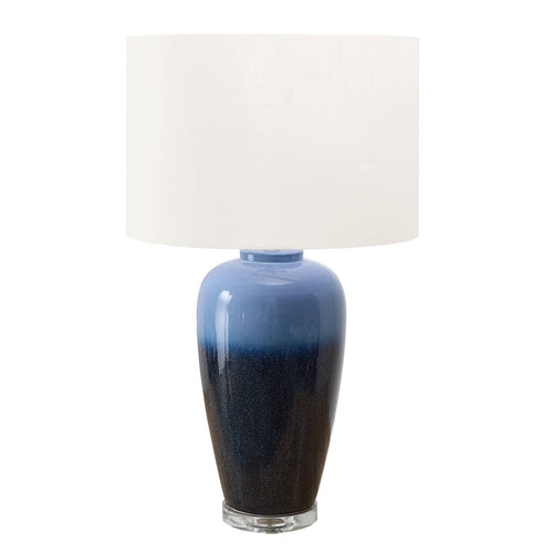 Ginger Jar Table Lamp with Ivory Shade 29" - Blue