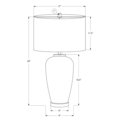 Ginger Jar Table Lamp with Ivory Shade 29" - Blue