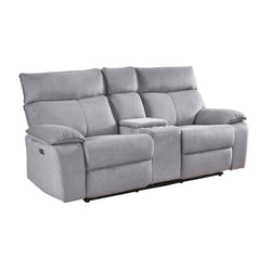 Casper Power Reclining Loveseat with Center Console - Grey