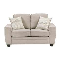 Zander Loveseat with Toss Pillows - Taupe