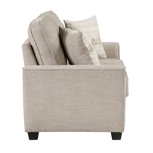 Zander Loveseat with Toss Pillows - Taupe