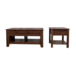 Irmias 2-Piece Lift-Top Coffee Table & End Table Set - Brown