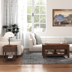Irmias 2-Piece Lift-Top Coffee Table & End Table Set - Brown
