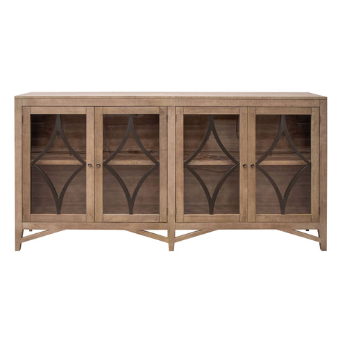 Arena 80" Console 4 Door Cabinet - Brown