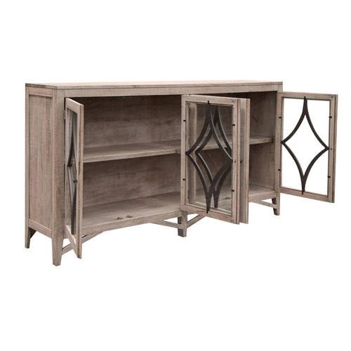 Arena 80" Console 4 Door Cabinet - Brown