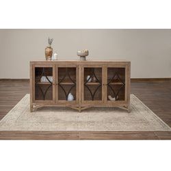 Arena 80" Console 4 Door Cabinet - Brown