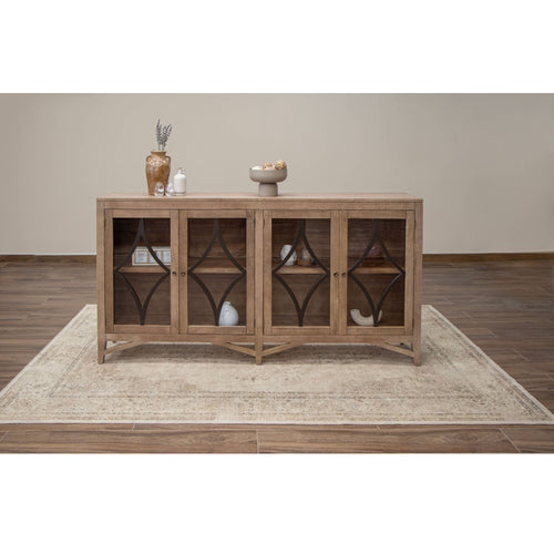 Arena 80" Console 4 Door Cabinet - Brown