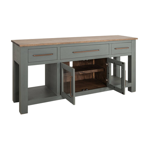 Alban Console 2 Door 3 Drawer Cabinet - Green