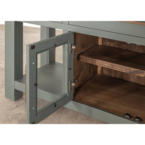 Alban Console 2 Door 3 Drawer Cabinet - Green