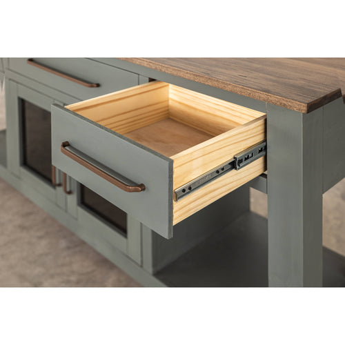 Alban Console 2 Door 3 Drawer Cabinet - Green