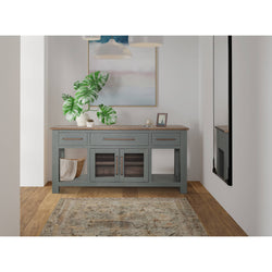Alban Console 2 Door 3 Drawer Cabinet - Green