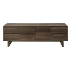 TV Stand with Storage - Dark Brown Wood