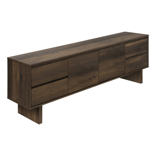 TV Stand with Storage - Dark Brown Wood