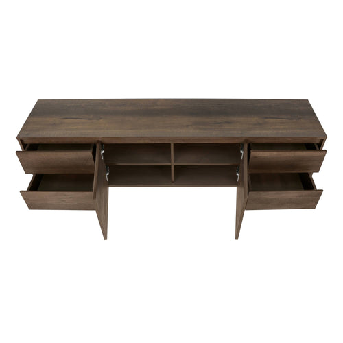 TV Stand with Storage - Dark Brown Wood