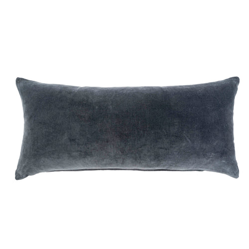 Vera Velvet Pillow, 14'' X 31''  - Charcoal