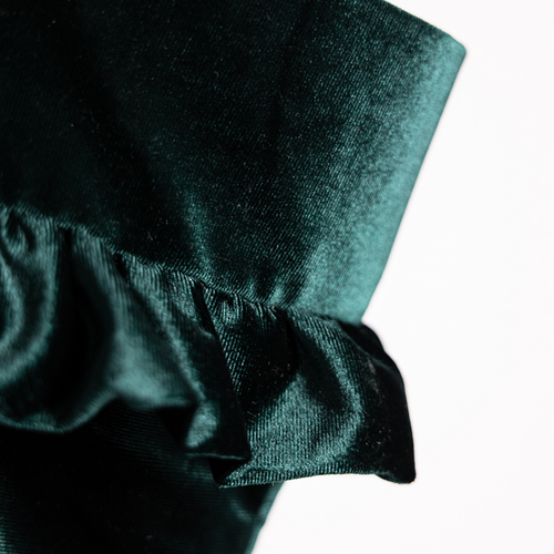 Ruffle Velvet Holiday Stocking