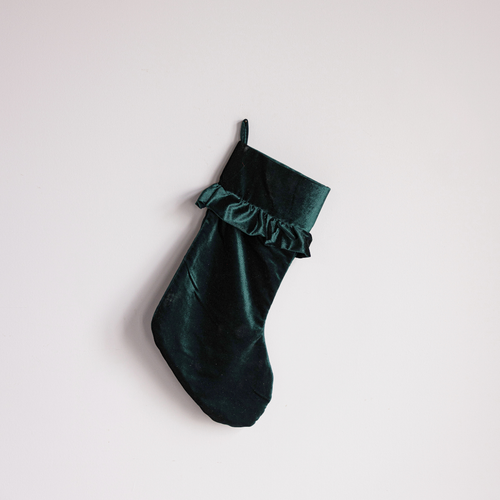 Ruffle Velvet Holiday Stocking