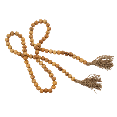 Jute & Wood Bead Garland, Natural