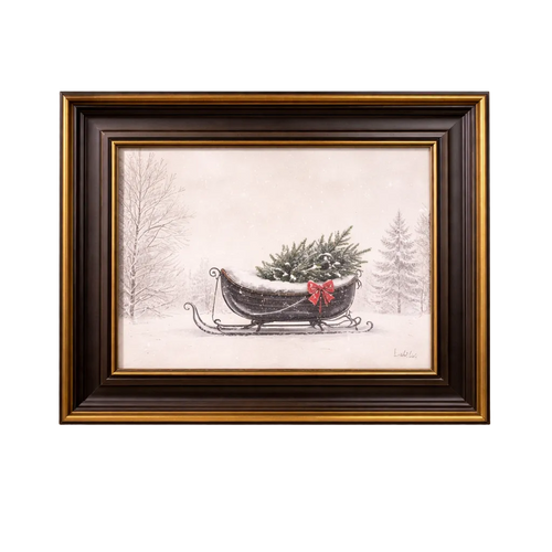 Festive Sleigh Framed Art