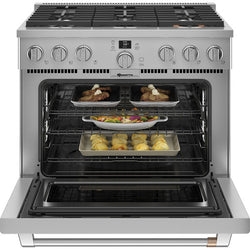 Cafe Range 36" Dual Fuel Pro Range 6 Burner - Stainless Steel