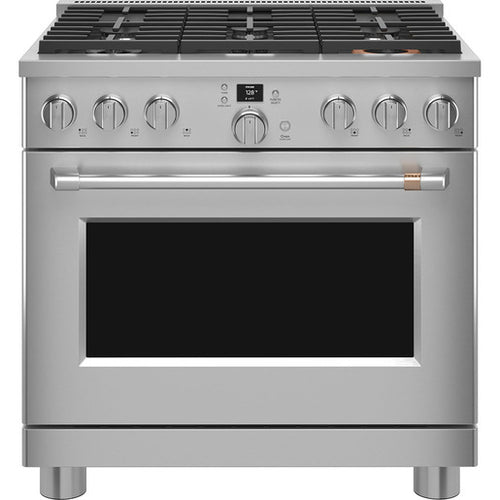 Cafe Range 36" Dual Fuel Pro Range 6 Burner - Stainless Steel