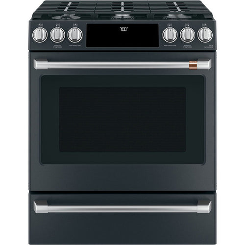 Café™ 30" Slide-In Gas Range with Convection and No-Preheat Air Fry Matte Black