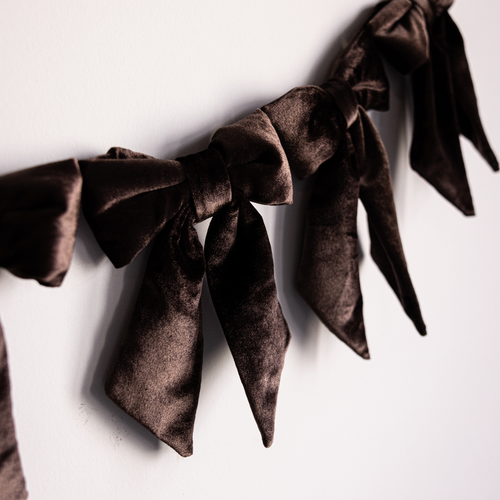 Velvet Fabric Bow Garland