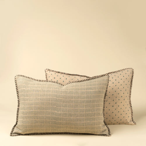 Dash & Dot Linen Pillow, 16" X 24"