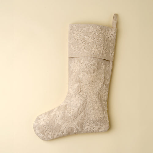 Forestvale Embroidered Stocking, White