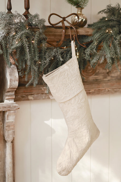Forestvale Embroidered Stocking, White