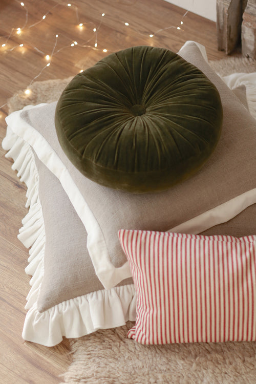 Velvet Tuft Round Cushion