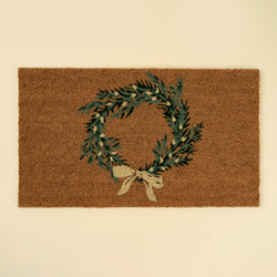 Holiday Wreath Doormat, - 18" x 30"