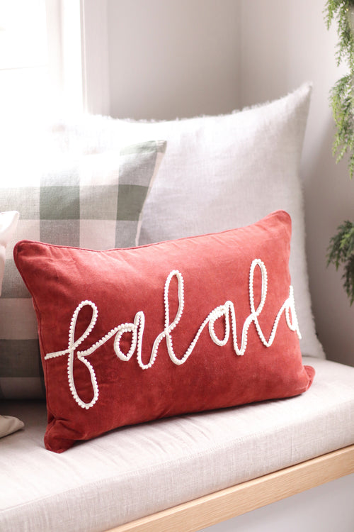 Fa La La Velvet Pillow, 16" X 24"