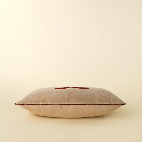 Velvet Bow Pillow, 21" x 12"