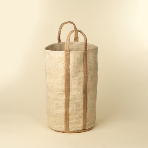 Jute Tall Laundry Tote