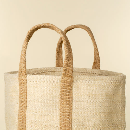 Jute Tall Laundry Tote