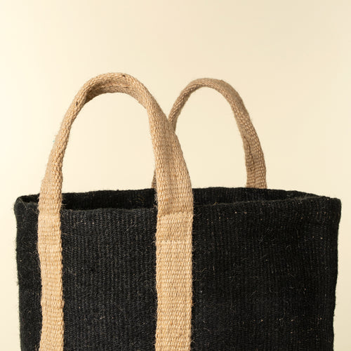 Jute Tall Laundry Tote
