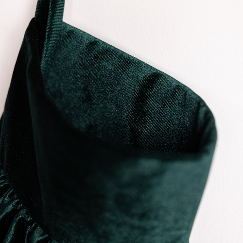 Ruffle Velvet Holiday Stocking