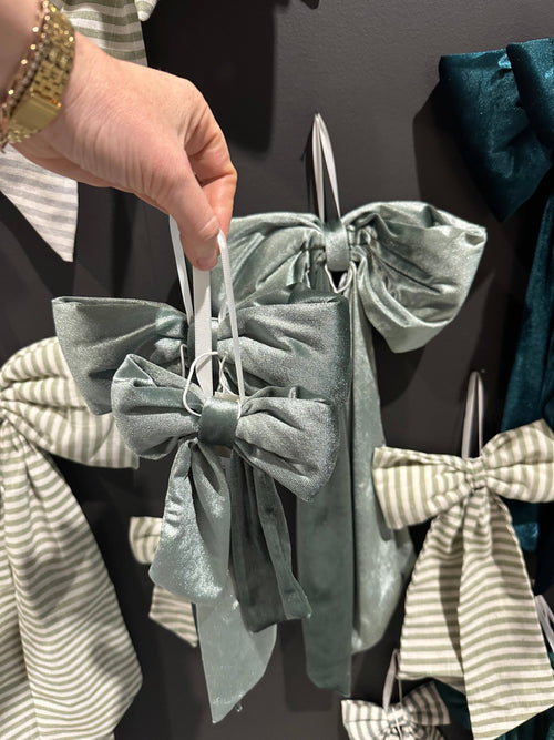 Sage Velvet Bows
