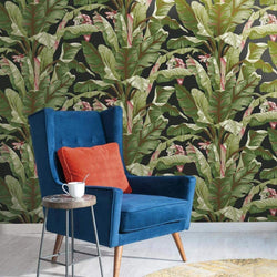 Banana Leaf Wallpaper - Black