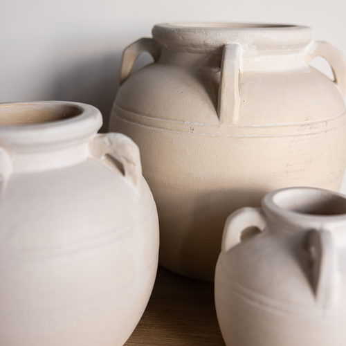 Cordoba White Matte Vase With Handles