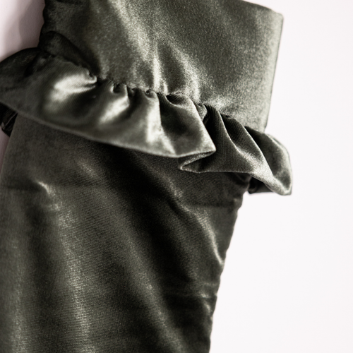 Ruffle Velvet Holiday Stocking