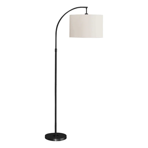 Arc Floor Lamp with Ivory Shade 65" - Black