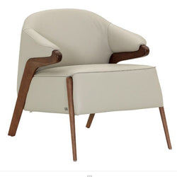 Osa Armchair Walnut & Off White Leather