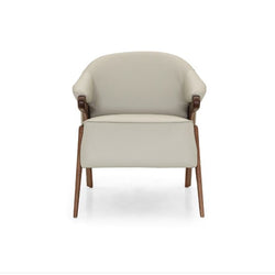 Osa Armchair Walnut & Off White Leather